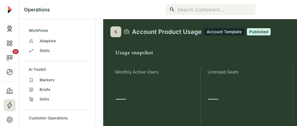 Account Template builder with the Preview Account control